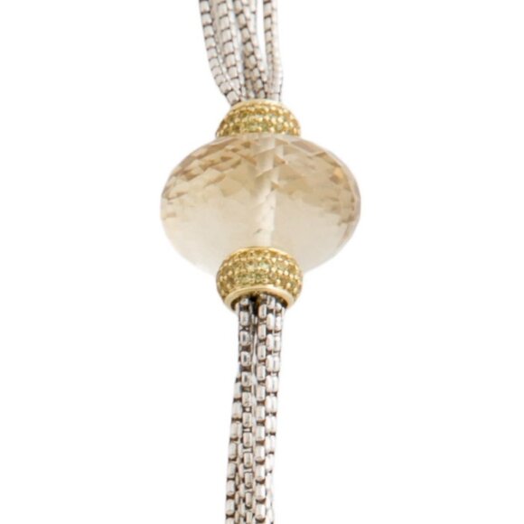 DAVID YURMAN CITRINE & SAPPHIRE STERLING SILVER & 18K MULTI-CHAIN NECKLACE - Picture 9 of 11